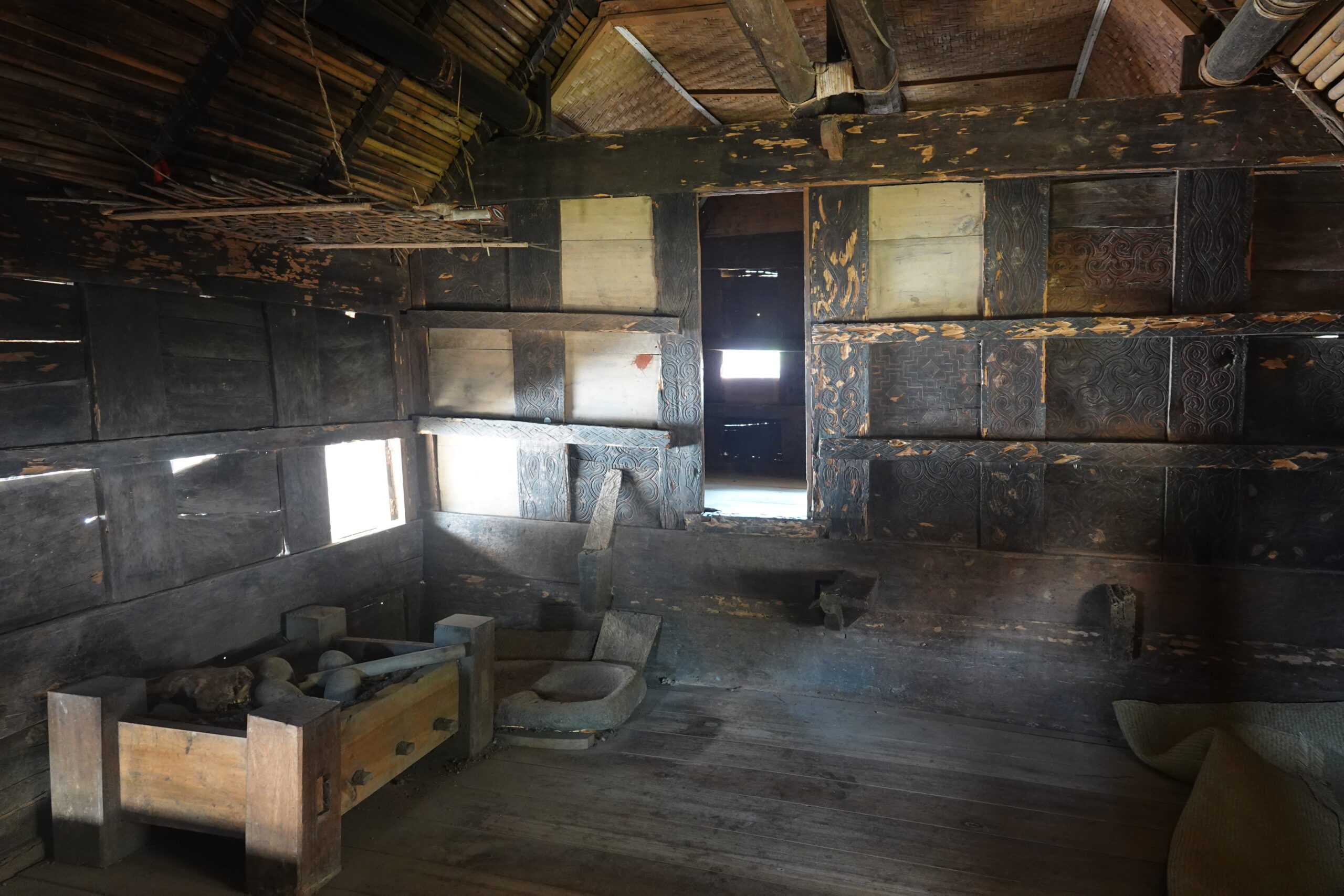 in een traditioneel Toraja huis in een traditioneel Toraja huis